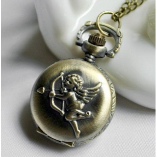Mini montre gousset bronze "Cupidon"