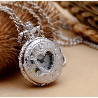 Mini montre gousset argent coeur