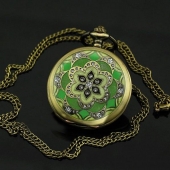 Montre clapet rosace verte