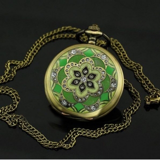 Montre clapet rosace verte