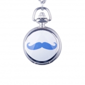 Mini montre gousset moustache bleue