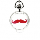 Mini montre gousset moustache violette