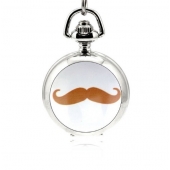 Mini montre gousset moustache rouge