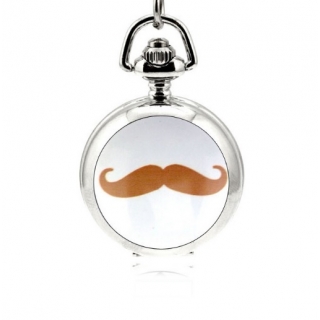 Mini montre gousset moustache marron