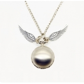 Montre collier "Wings ball" argent