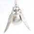 Montre collier "Wings ball" argent