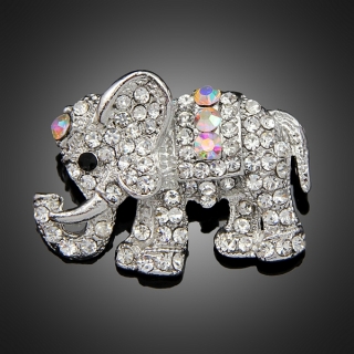 Broche éléphant argentée