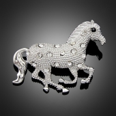 Broche cheval argentée