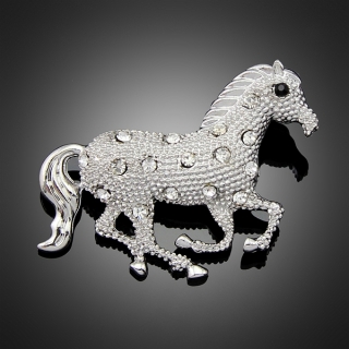 Broche "Crazy Horse" argentée