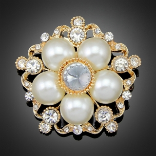 Broche "Bacall" dorée