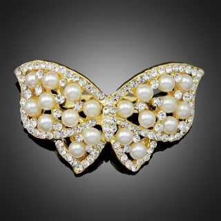 Broche papillon dorée