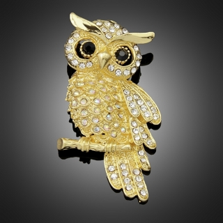 Broche hibou 2 dorée