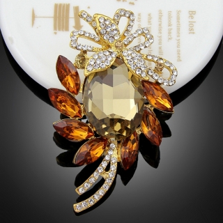 Broche "Pluton" marron