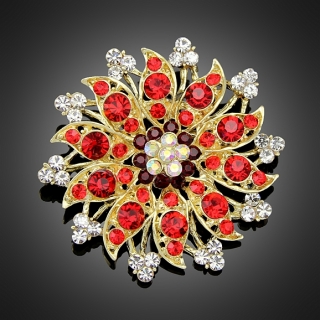 Broche "Harmonia" rouge