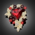 Broche "Nyx" rouge