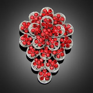 Broche "Bacchus" rouge