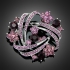 Broche paon rose