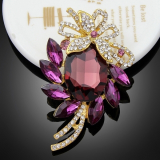 Broche "Pluton" pourpre