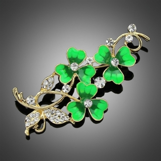 Broche Irish flowers verte