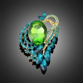 Broche "Pluton" verte turquoise