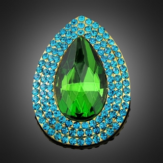 Broche "Théia" verte turquoise