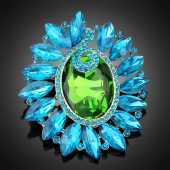 Broche "Théia" verte turquoise