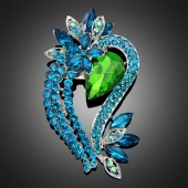 Broche "Perséphone" verte turquoise