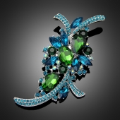 Broche "Polymnie" verte turquoise