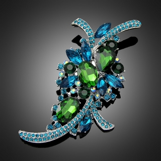 Broche "Nouméa" verte turquoise