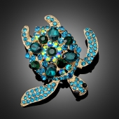 Broche "Nouméa" verte turquoise