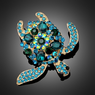 Broche turtle turquoise