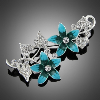 Broche plumeria bleue