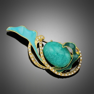 Broche "Firouzé" bleue