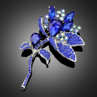 Broche "Flora" bleue