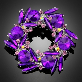 Broche "Saturne" violette