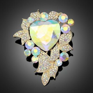 Broche "Vénus" multicolore dorée