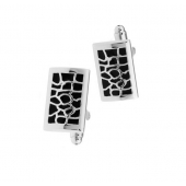 Boutons de manchette onyx monture argent