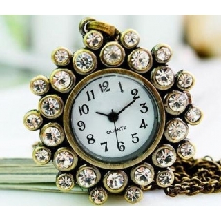 Montre collier sunflower strass