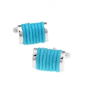 Boutons de manchette corde bleue