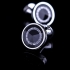 Boutons de manchette rond noir monture argent "Santa Ana"