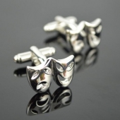 Boutons de manchette fleur de lys argent