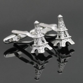 Boutons de manchette fleur de lys argent