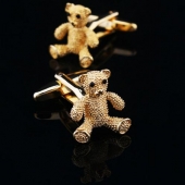 Boutons de manchette "Teddy Bear" argenté